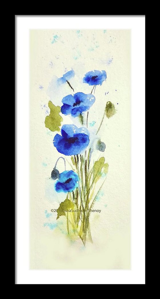 Blue Poppies Floral painting