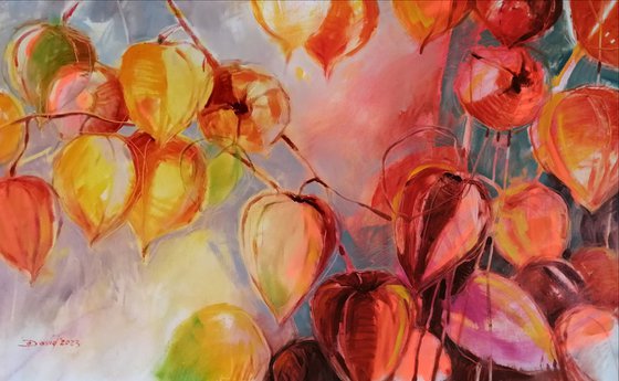 Physalis poetry in oil