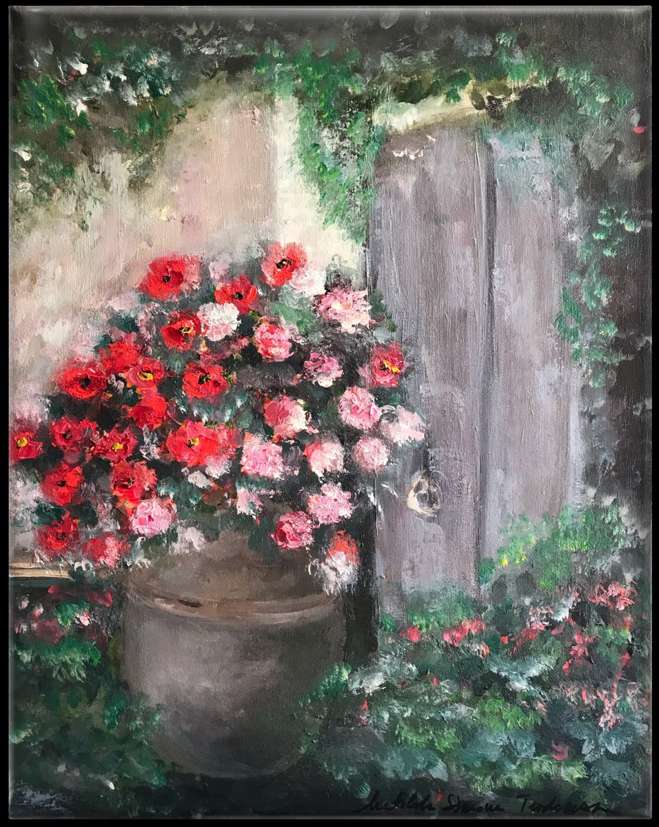 Impressionistic Botanical Oil Painting By Matilda Simona Teodorescu, 16 X 20", Holiday, Original Artwork