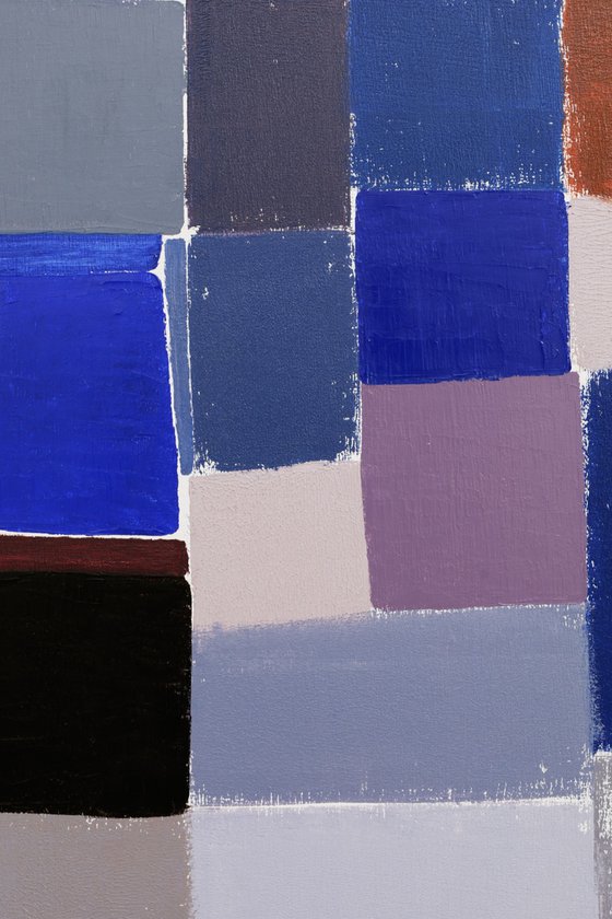Squares / Orange Blue Grey