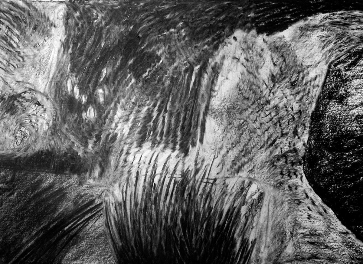 River Flow Patterns (Source) Charcoal drawing by Elizabeth Anne Fox ...