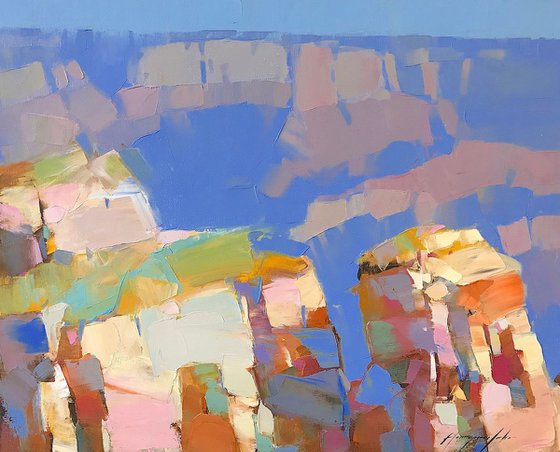 Grand Canyon, Handmade oil painting, One of a kind