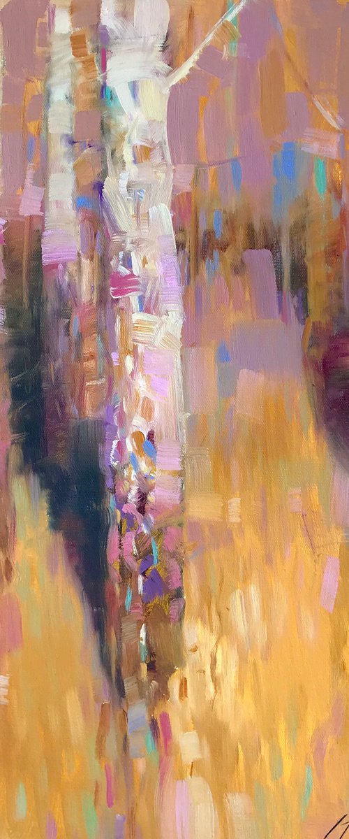Birches Grove, Original oil painting, Handmade artwork, One of a kind by Vahe Yeremyan
