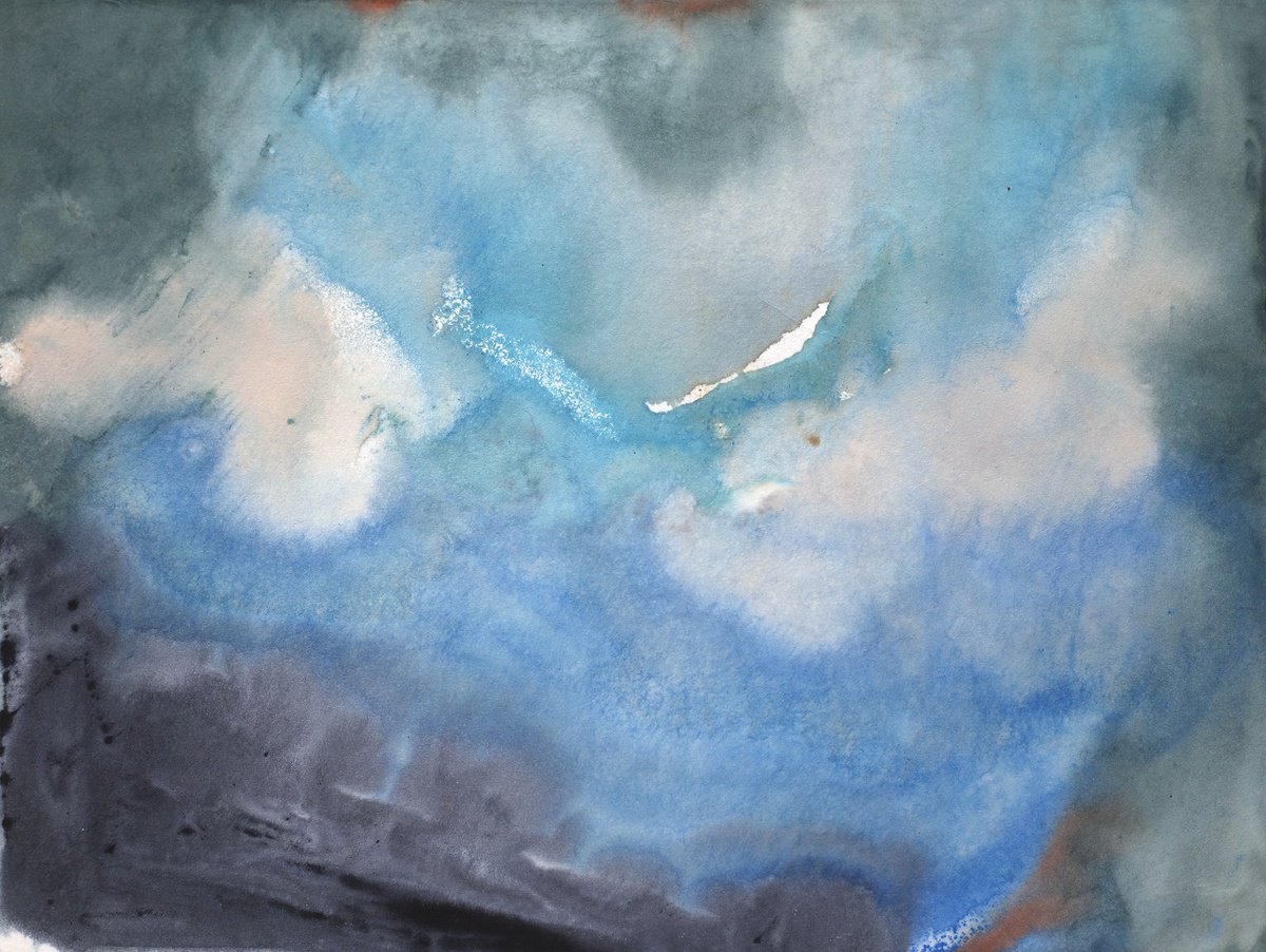 Organic Abstract Watercolour By Melissa Mcgill, 12 X 9", In Time, Original Artwork