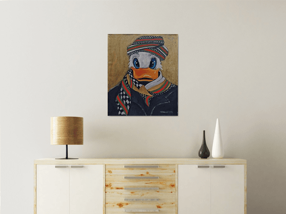 Donald Duck in winter