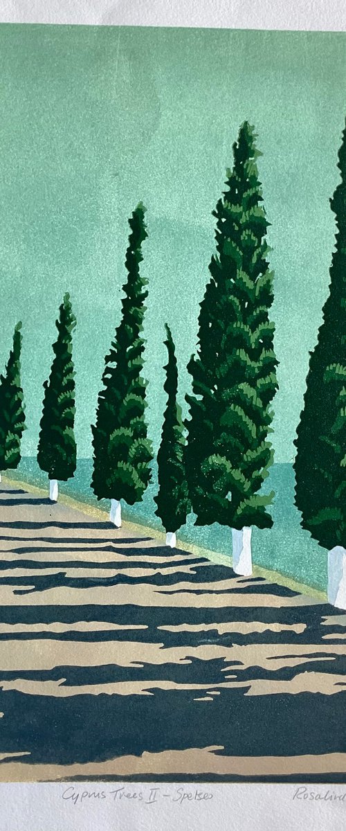 Cyprus Trees II by Rosalind Forster