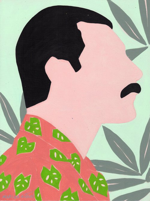 Freddie with Green Leaves by Marisa Añón