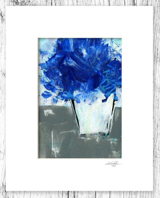 A Bouquet Of Blue 2 - Mixed Media Floral Painting by Kathy Morton Stanion