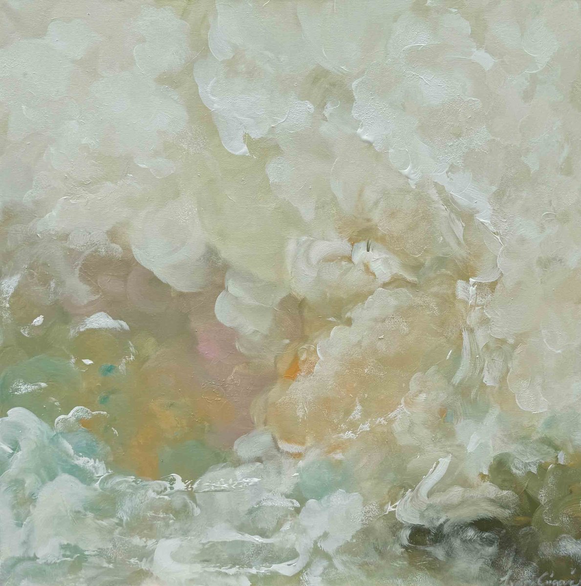 Abstract Landscape Acrylic Painting By Ivana Gigovic, 35 X 35, Hope No 4, Original Artwork