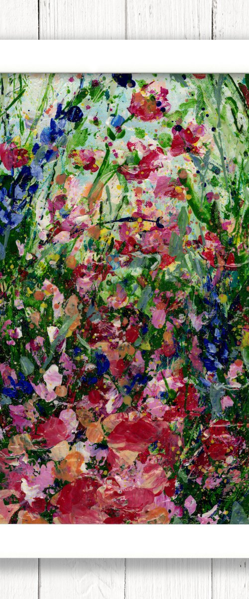 Magenta Field 2 - Framed Floral Painting by Kathy Morton Stanion by Kathy Morton Stanion