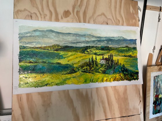 "Spring in Tuscany. Sunny day."