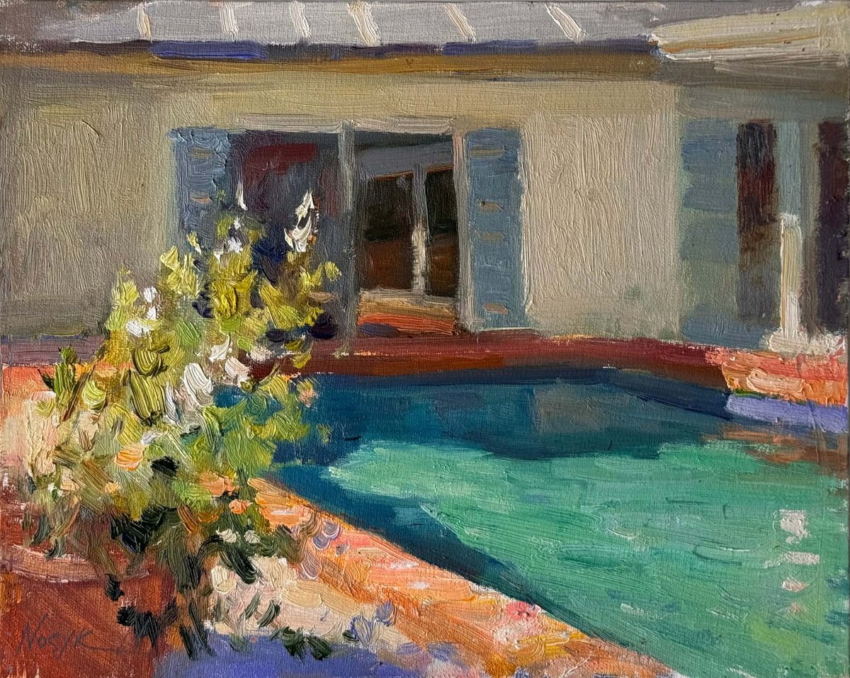 Garden By The Pool By Nataliia Nosyk, 10 X 8, Artwork For Sale On Artfinder