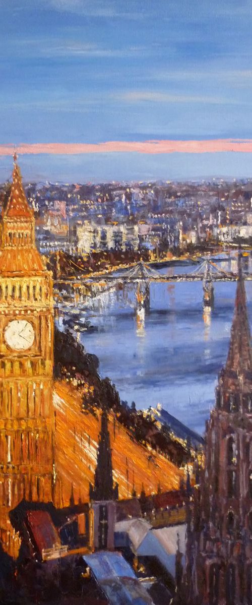 London - Big Ben and River Thames by Vahan Shakhramanyan