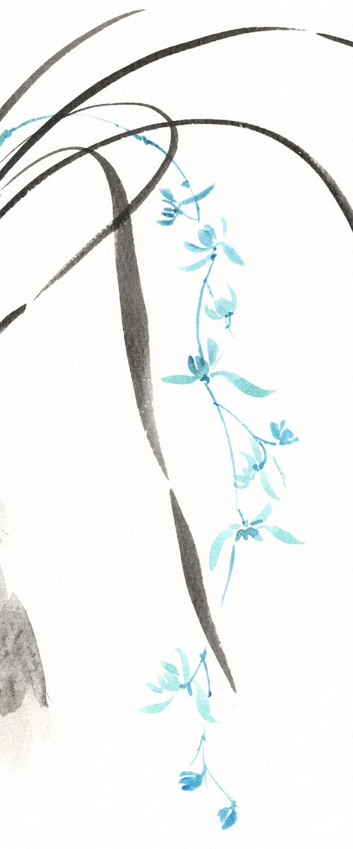 Blue Orchid in the Wind by Hai Doan