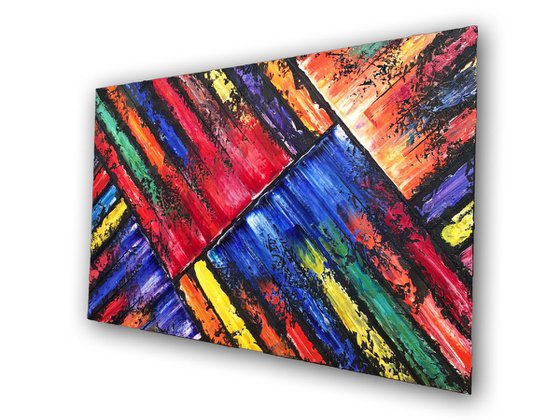 "Crush Me" - Original PMS Abstract Oil Painting On Reclaimed Wood - 40" x 26"