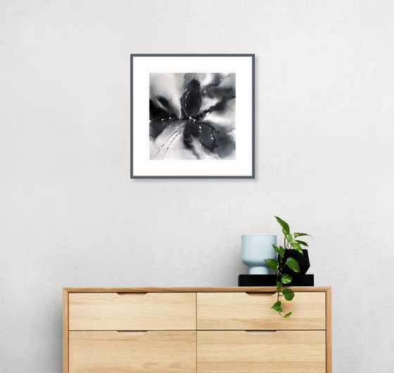 Black abstract flower