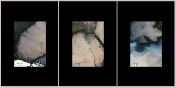 Abstract Collection 4 - 3 Small Matted paintings by Kathy Morton Stanion
