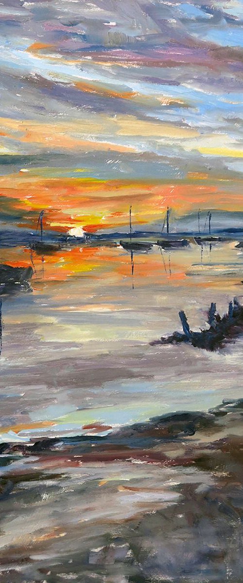 Dusk At The Moorings by Philippa Headley