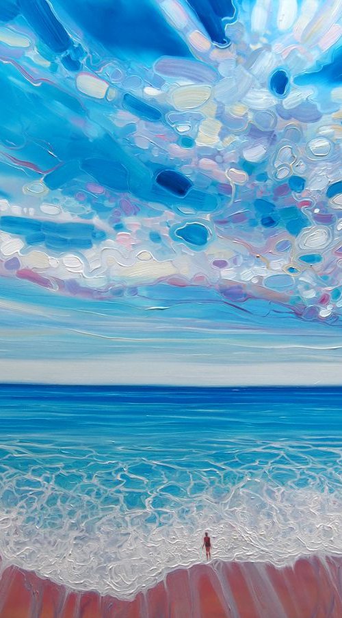 Ocean Calling - blue sea seascape by Gill Bustamante