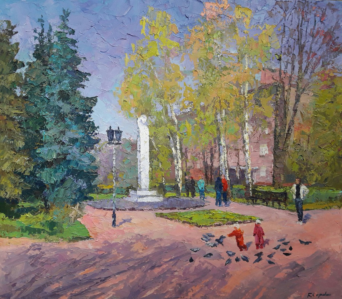 Oil painting Pushkin Boulevard nSerb224 by Boris Serdyuk