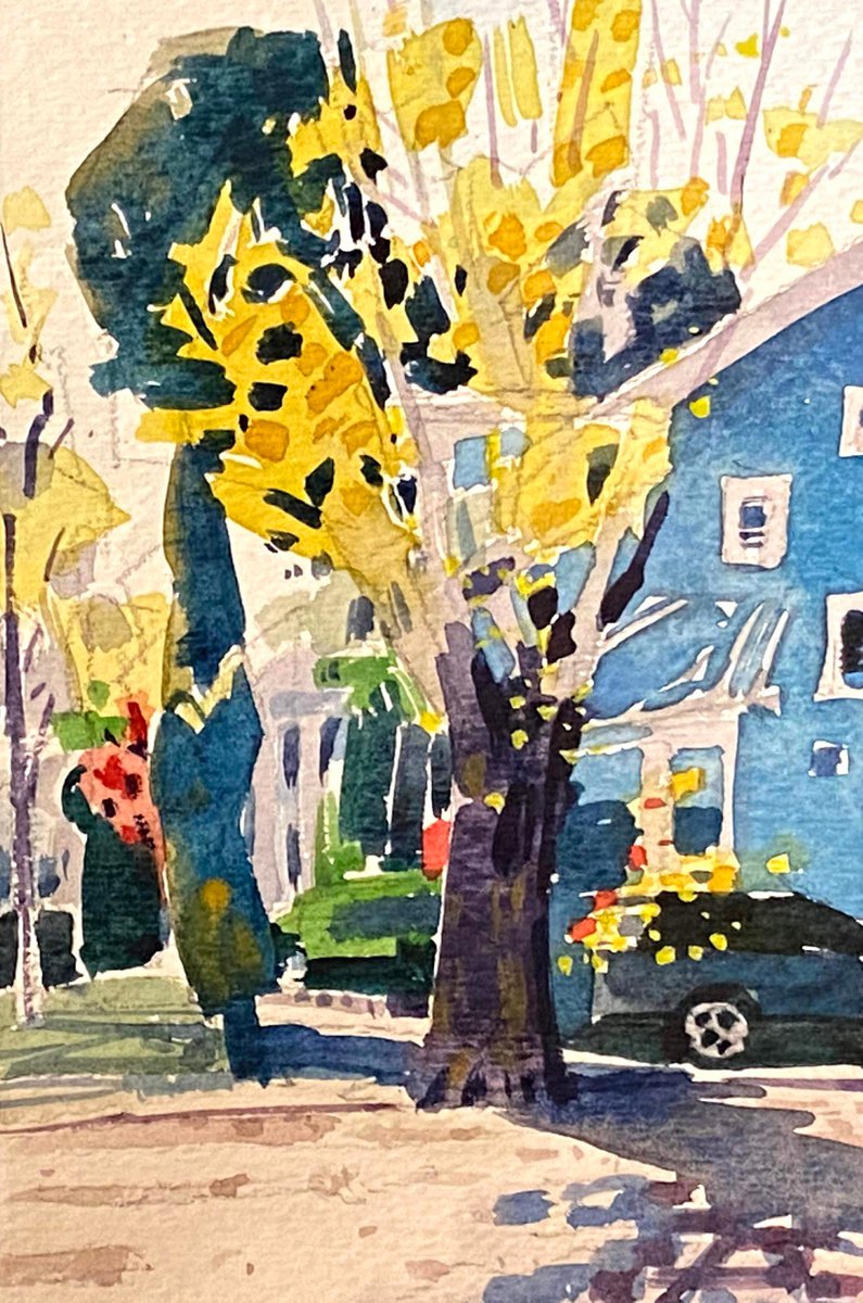 Impressionistic Cityscapes Watercolour By Paul Cheng, 4 X 6", Watercolor Cityscape -006, Original Artwork