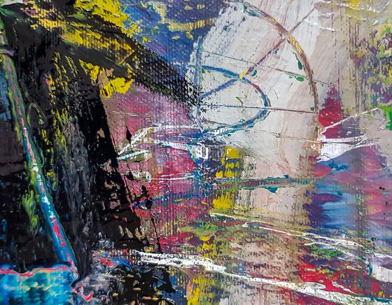 -Several Months- Abstract Original Painting on Unstretched Canvas.