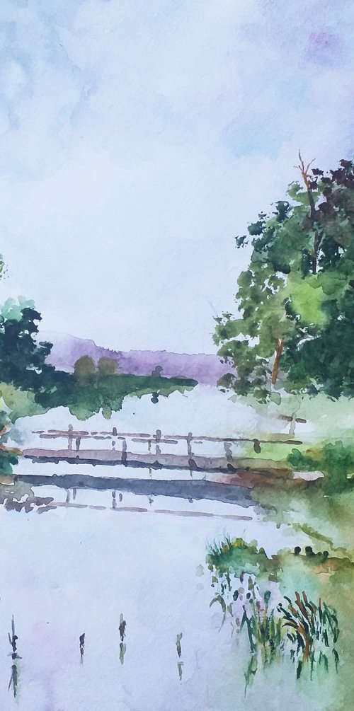 WOODEN BRIDGE 34 x 28.5 cm by Zoran Mihajlović Muza