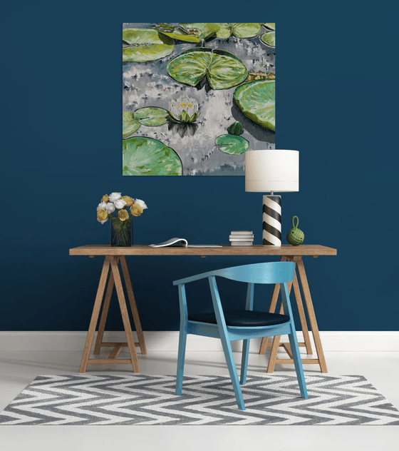 Water lilies impasto