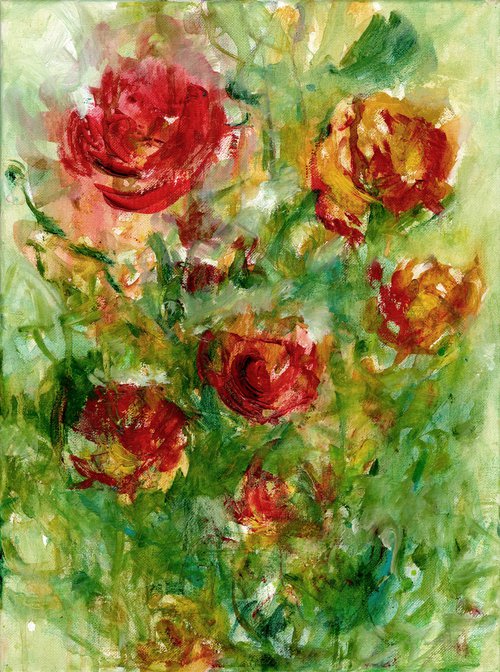Floral Lullaby 41 - Flower Oil Painting by Kathy Morton Stanion by Kathy Morton Stanion