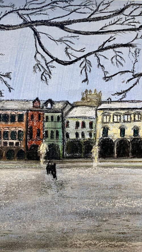 Snowing in the square by Elisabetta Mutty