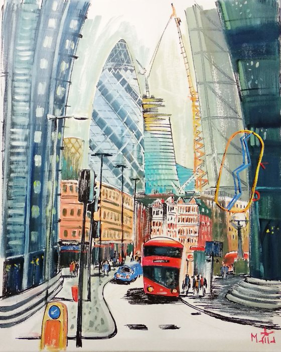 London, sketch on canvas.