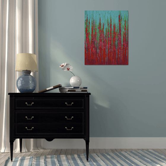 Teal Red - Vibrant Abstract