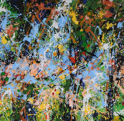 Alghe nella corrente acrilico su tela 237x99cm by Antonino Puliafico