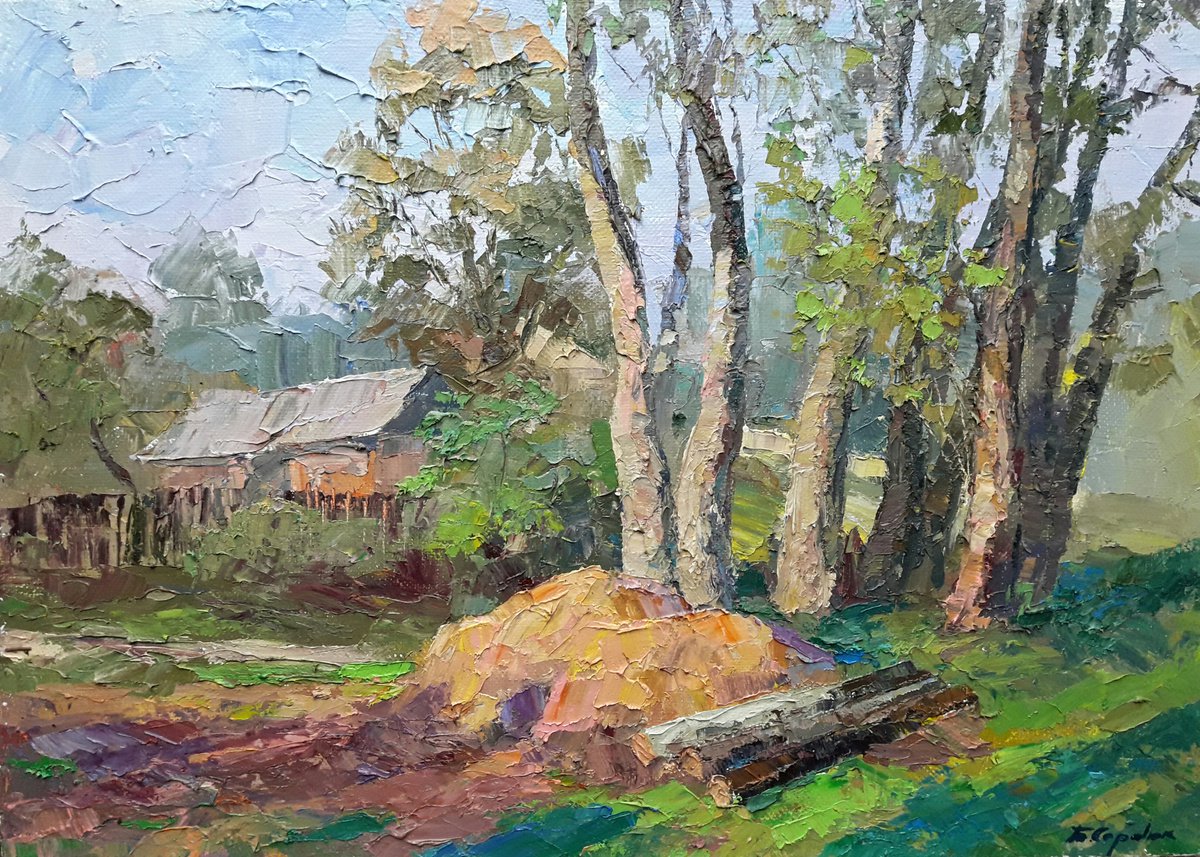 Oil painting In the poplar by Boris Serdyuk