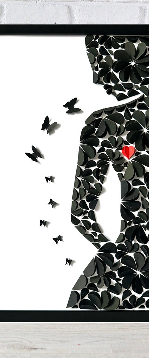 Lady with butterflies, 3D by Luba Ostroushko
