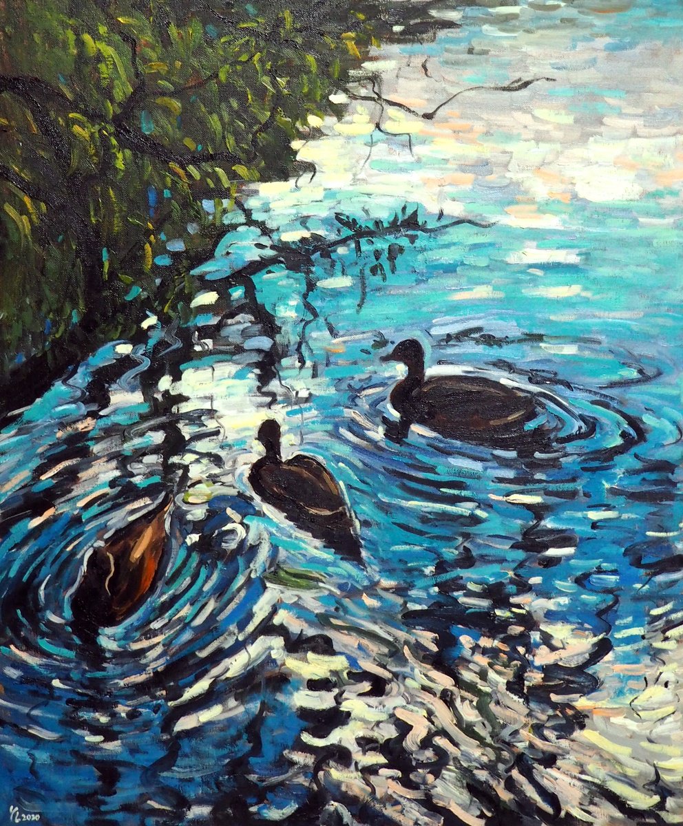 Impressionistic Landscape Oil Painting By Yuanyuan Liu, 21 X 26", Spring Landscape, Original Artwork