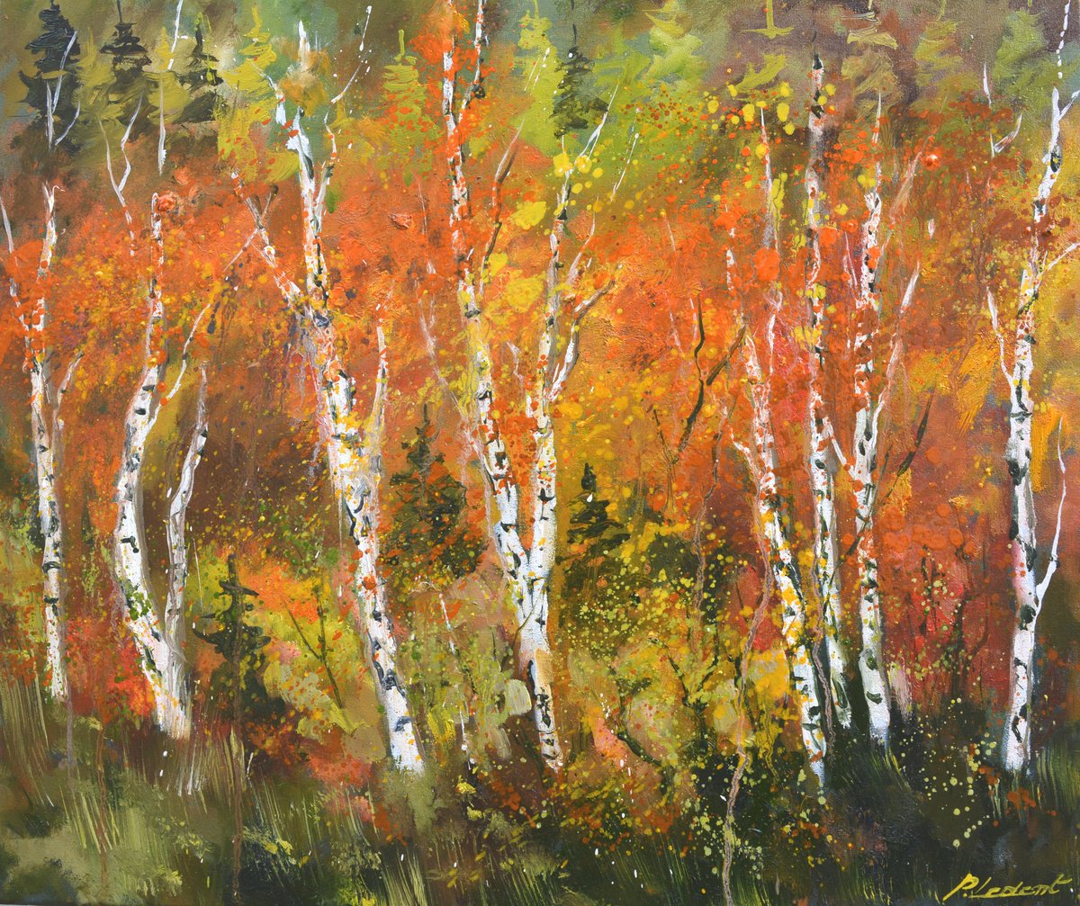 Aspen trees in autumn 76 by Pol Henry Ledent