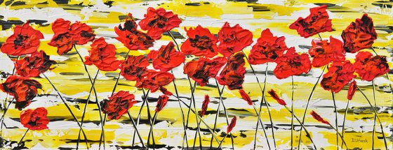 Red Poppies 2 100x40cm