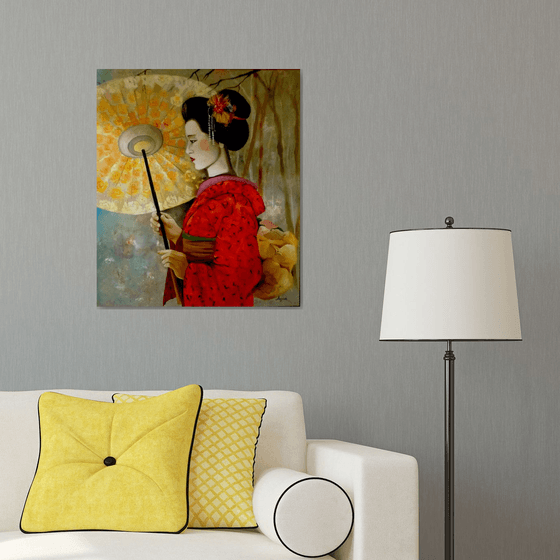 Geisha - portrait  - original painting