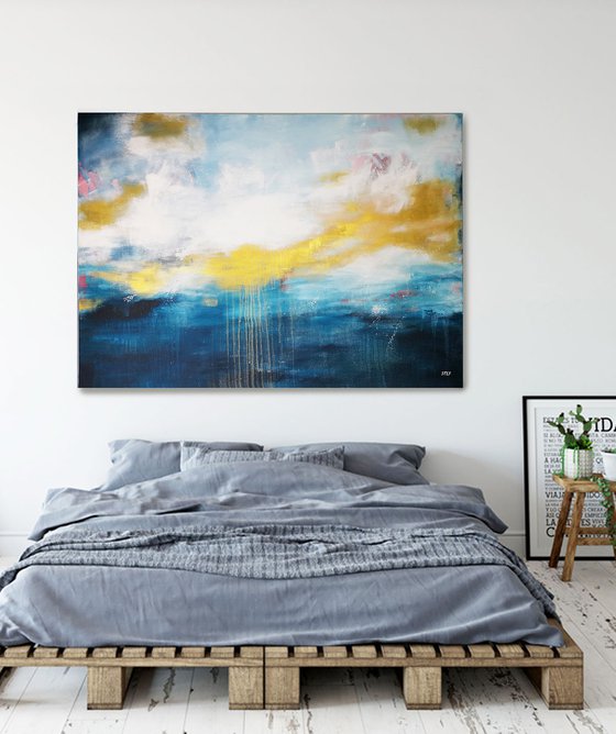 FLOATING GOLD #4 - Large abstract Seascape