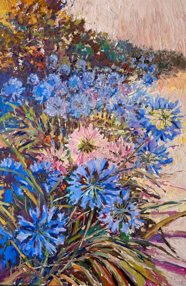 Agapanthus Flowers By Suren Nersisyan, 24 X 36, Artwork For Sale On Artfinder