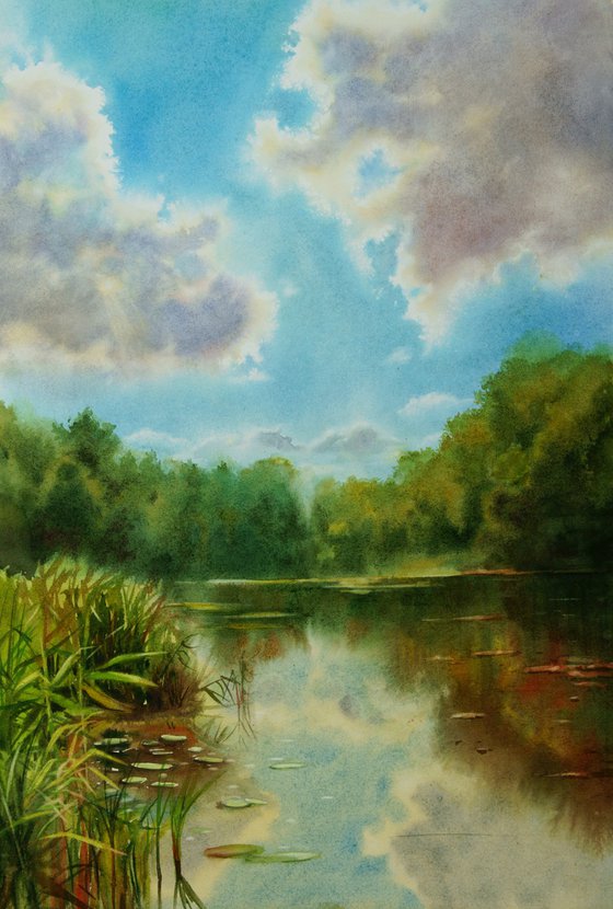 Forest Pond at Summer's End
