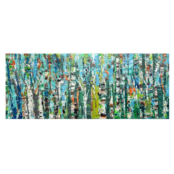 Whisper of the birch grove. Triptych