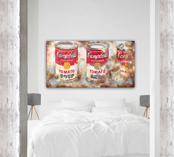 wink to Warhol "Campbells revised" (150 x 80 cm) Dee Brown