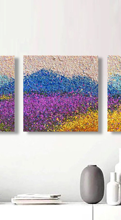 Eternal Summer Horizon - triptych by Nadiia Antoniuk