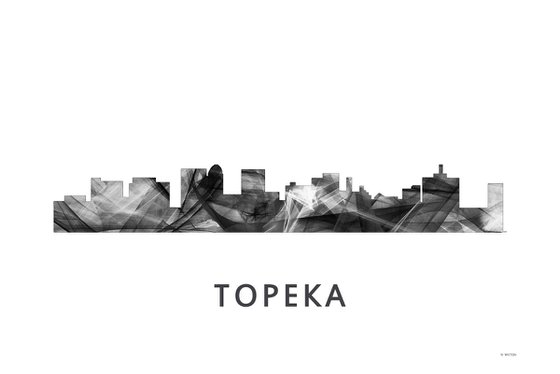 Topeka Kansas Skyline WB BW