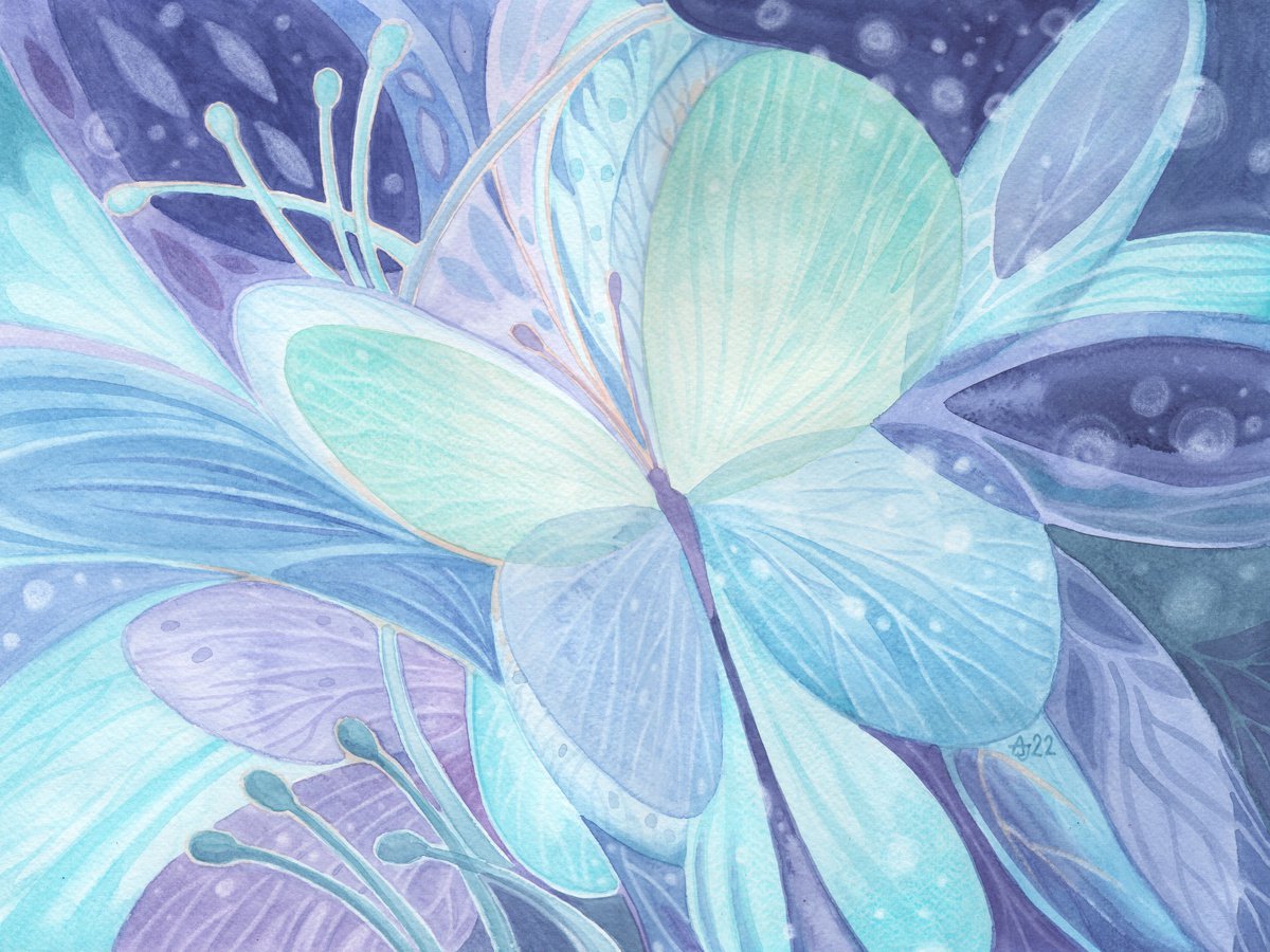 Turquoise - a butterfly by Jolanta Czarnecka