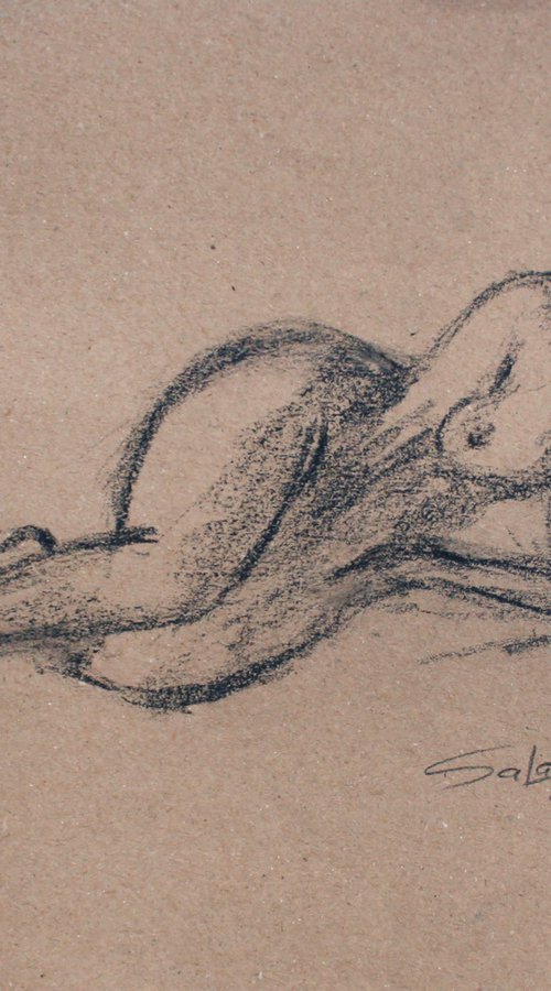 Nude Sketch 21.02 /  ORIGINAL PAINTING by Salana Art Gallery