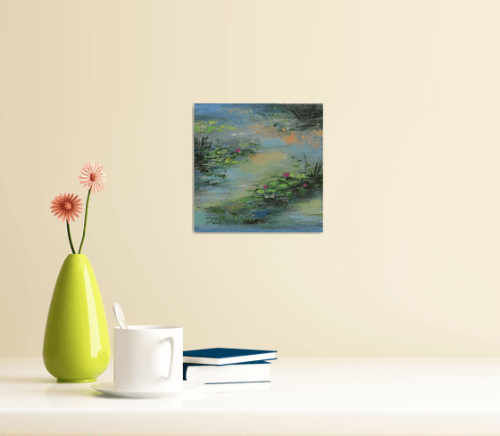 Waterlilies pond ! Small Painting!!  Ready to hang