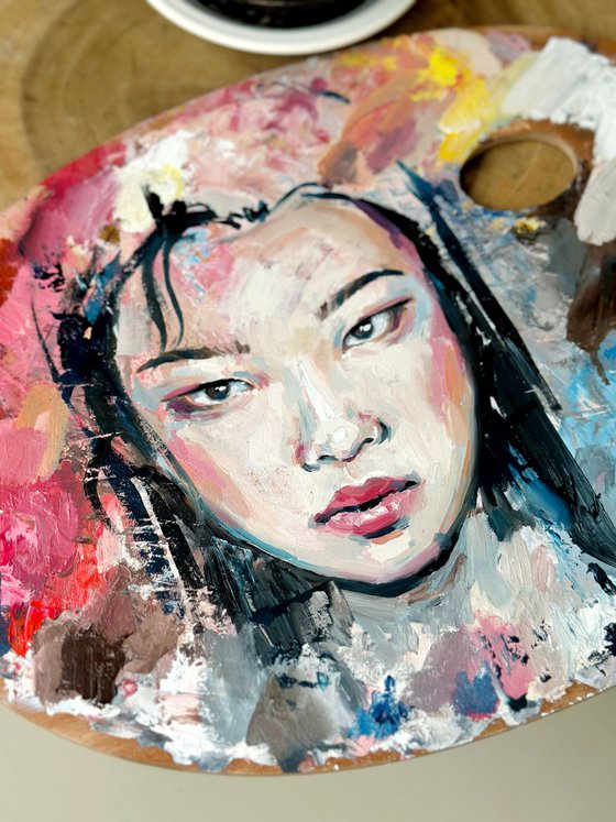 Portrait on art palette